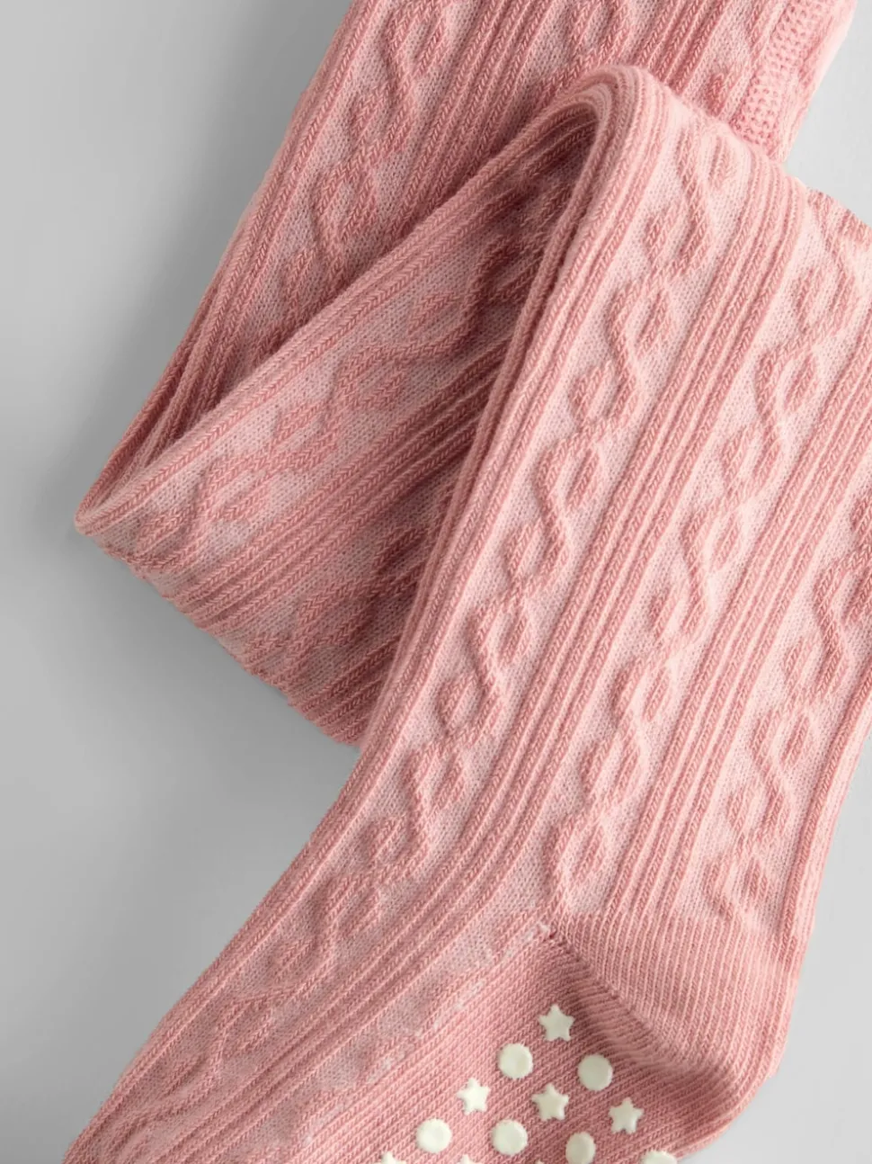 JoJo Maman Bébé Pink 2-Pack Cotton Rich Cable Tights