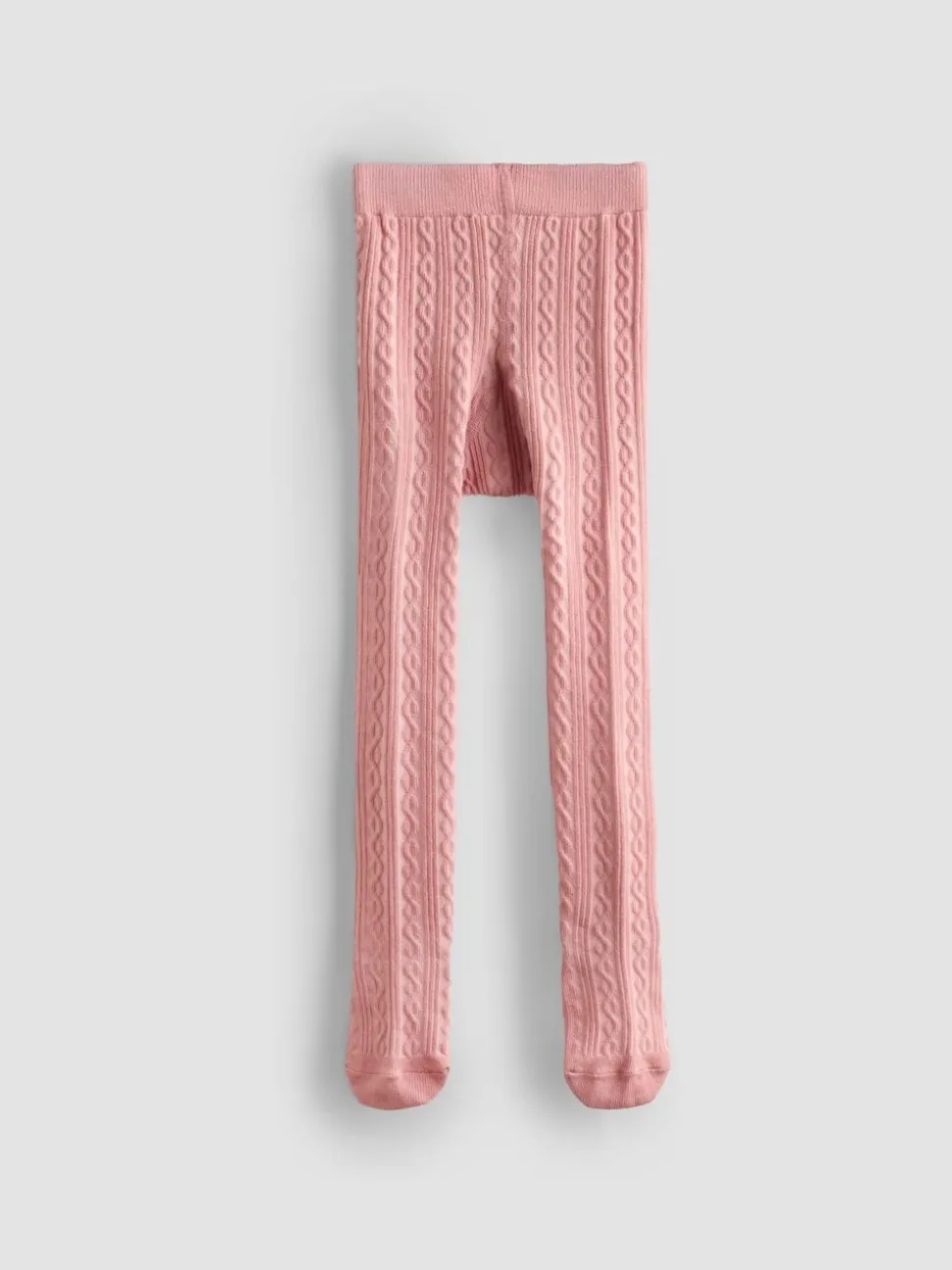 JoJo Maman Bébé Pink 2-Pack Cotton Rich Cable Tights