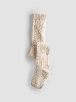 JoJo Maman Bébé Pink 2-Pack Cotton Rich Cable Tights