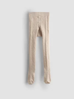 JoJo Maman Bébé Pink 2-Pack Cotton Rich Cable Tights