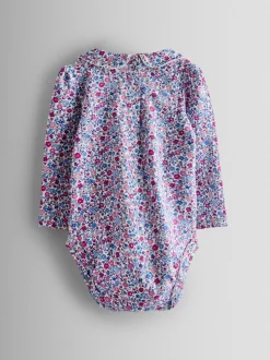 JoJo Maman Bébé Pink 2-Pack Ditsy Floral Peter Pan Bodies