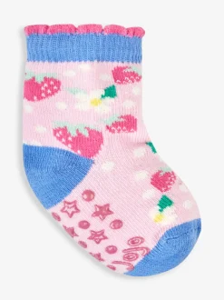JoJo Maman Bébé Pink 3-Pack Fruit Socks