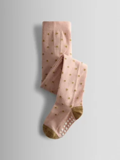 JoJo Maman Bébé Pink 2-Pack Glitter Cotton Rich Tights