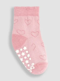JoJo Maman Bébé Pink 3-Pack Heart Socks