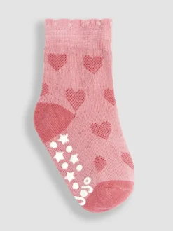 JoJo Maman Bébé Pink 3-Pack Heart Socks