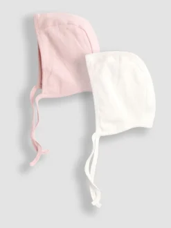 JoJo Maman Bébé Pink 2-Pack Pointelle Bonnets