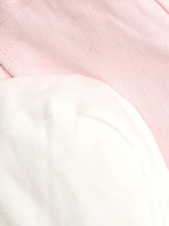 JoJo Maman Bébé Pink 2-Pack Pointelle Bonnets