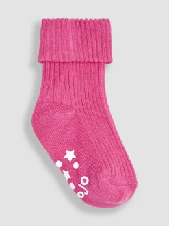 JoJo Maman Bébé Pink 3-Pack Ribbed Socks