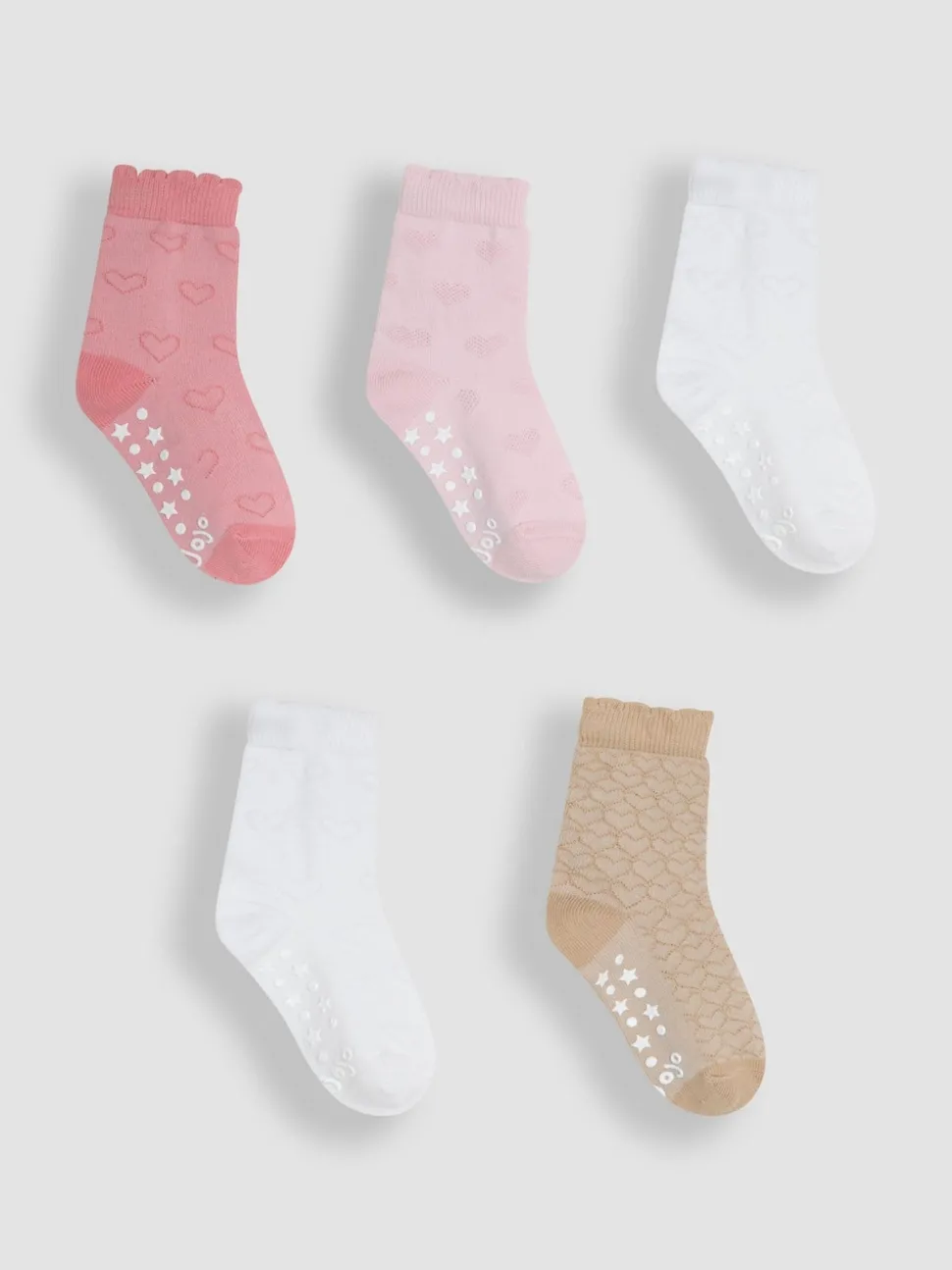 JoJo Maman Bébé Pink 5-Pack Socks