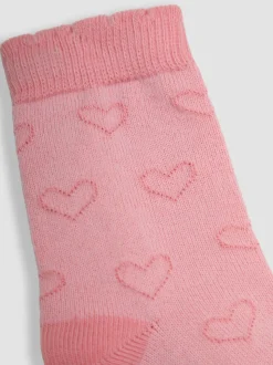 JoJo Maman Bébé Pink 5-Pack Socks