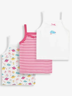 JoJo Maman Bébé Pink 3-Pack Vest Set