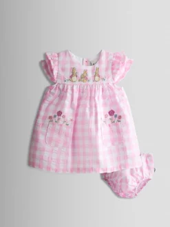 JoJo Maman Bébé Pink Peter Rabbit Flopsy 2-Piece Dress Set