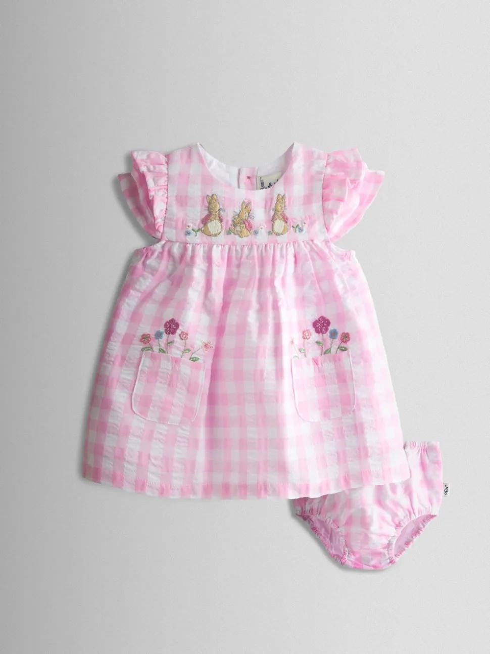 JoJo Maman Bébé Pink Peter Rabbit Flopsy 2-Piece Dress Set