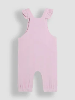 JoJo Maman Bébé Pink Peter Rabbit Appliqué Velour Dungarees and Body Set
