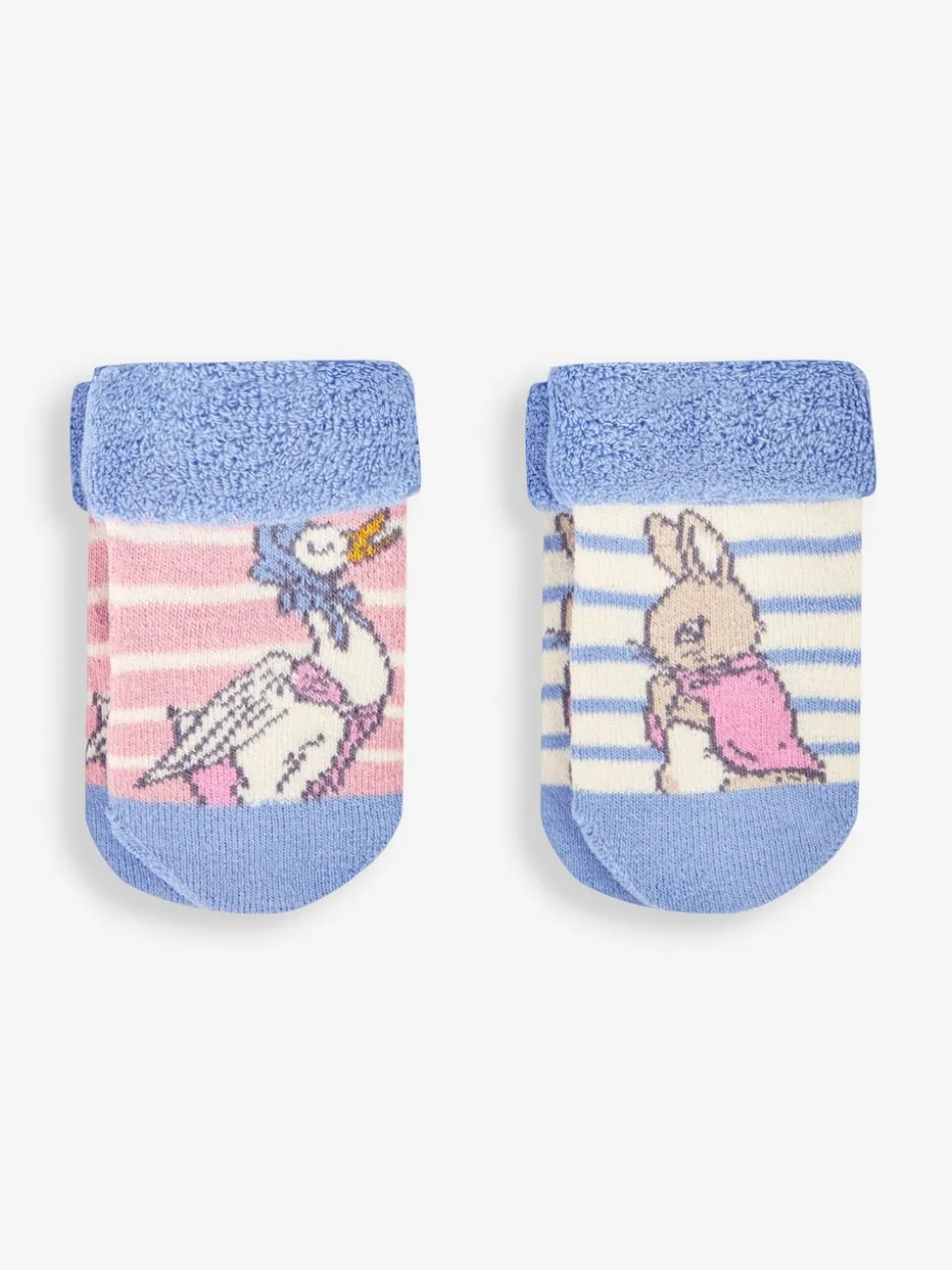 JoJo Maman Bébé Pink Peter Rabbit Baby Socks 2 Pack