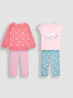 JoJo Maman Bébé Pink 4-Piece Duck Favourites Pack Set