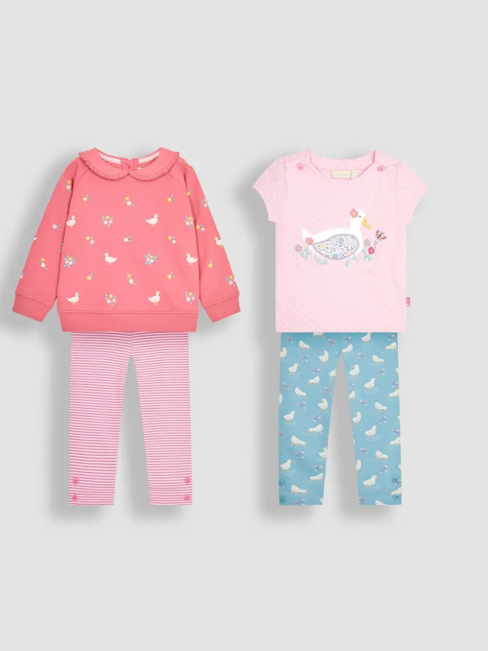 JoJo Maman Bébé Pink 4-Piece Duck Favourites Pack Set