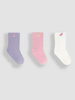 JoJo Maman Bébé Pink Printed Socks 3 Pack