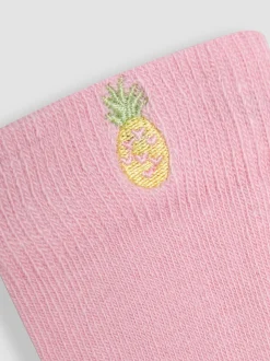 JoJo Maman Bébé Pink Printed Socks 3 Pack