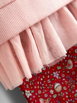 JoJo Maman Bébé Pink Reindeer Sequin Sweatshirt & Leggings Set