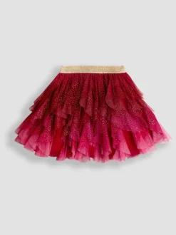 JoJo Maman Bébé Pink Reindeer Top & Tulle Skirt Set