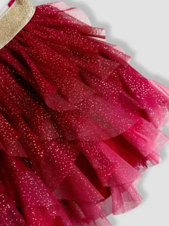 JoJo Maman Bébé Pink Reindeer Top & Tulle Skirt Set