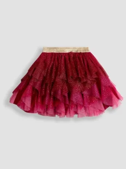 JoJo Maman Bébé Pink Reindeer Top & Tulle Skirt Set