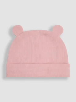 JoJo Maman Bébé Pink Rib 2-Pack Baby Hats