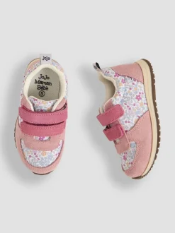 Jojo Maman Bébé Pink Riptape Trainers