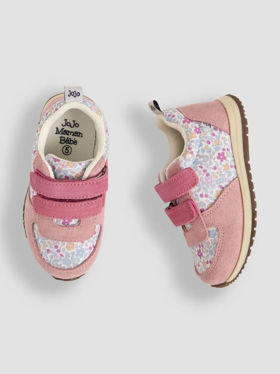 Jojo Maman Bébé Pink Riptape Trainers