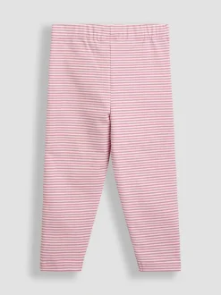 JoJo Maman Bébé Pink Strawberry & Daisy 2-Pack Appliqué Knee Leggings