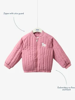 JoJo Maman Bébé Pink Unicorn Bomber Jacket