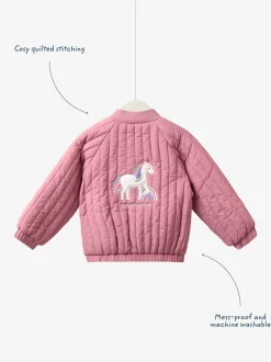 JoJo Maman Bébé Pink Unicorn Bomber Jacket