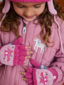 JoJo Maman Bébé Pink Unicorn Bomber Jacket