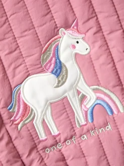 JoJo Maman Bébé Pink Unicorn Bomber Jacket