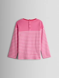 JoJo Maman Bébé Pink Unicorn Breton Pocket Top