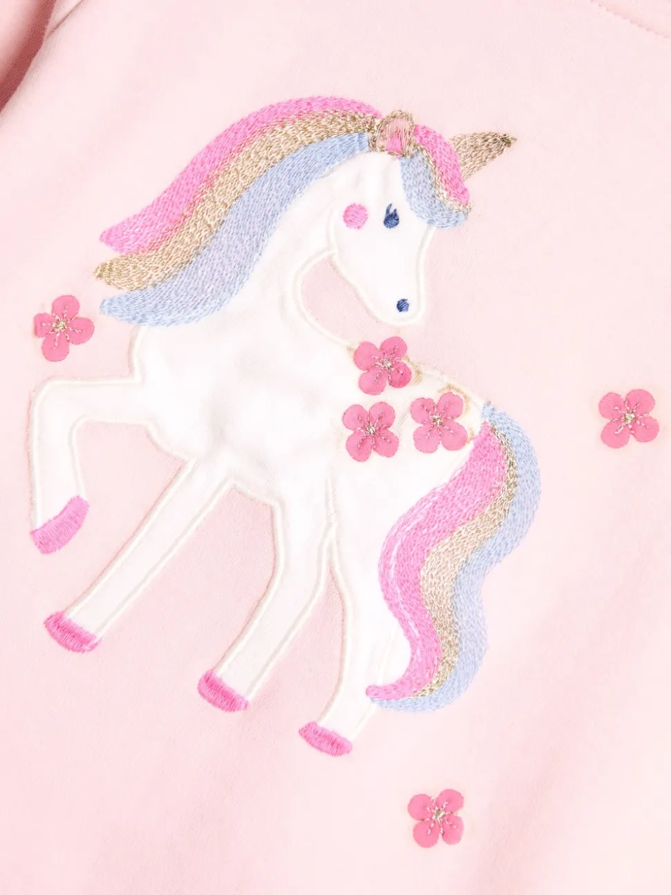 JoJo Maman Bébé Pink Unicorn Frill Sleeve Top & Tulle Skirt Set