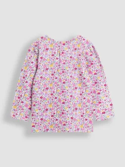 JoJo Maman Bébé Purple Berry Unicorn Appliqué Pinafore Dress & Top Set
