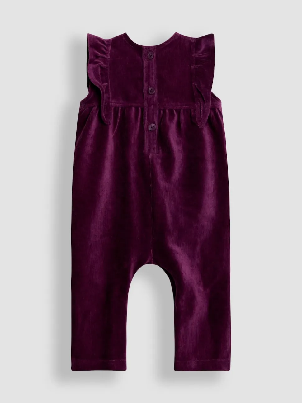 JoJo Maman Bébé Purple Butterfly Appliqué Velour Dungarees & Top Set