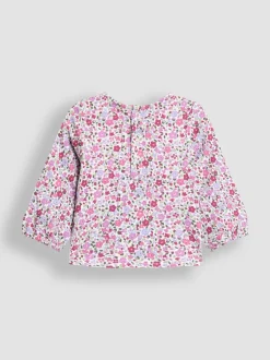 JoJo Maman Bébé Purple Butterfly Appliqué Velour Dungarees & Top Set