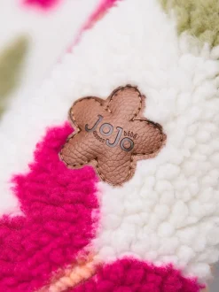 JoJo Maman Bébé Purple Butterfly Appliqué Reversible Fleece Jacket