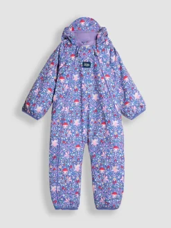 JoJo Maman Bébé Purple Fairy Fleece-lined Waterproof Puddle Suit