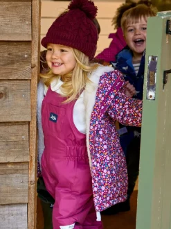 JoJo Maman Bébé Purple Fleece Lined Waterproof Dungarees