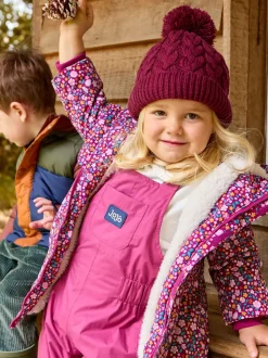 JoJo Maman Bébé Purple Fleece Lined Waterproof Dungarees
