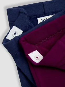 JoJo Maman Bébé Purple Fleece-Lined Leggings 2-Pack
