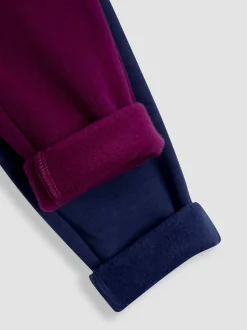 JoJo Maman Bébé Purple Fleece-Lined Leggings 2-Pack