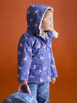 JoJo Maman Bébé Purple 4-In-1 Waterproof Polar Fleece Jacket
