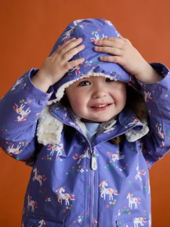 JoJo Maman Bébé Purple 4-In-1 Waterproof Polar Fleece Jacket
