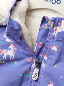 JoJo Maman Bébé Purple 4-In-1 Waterproof Polar Fleece Jacket