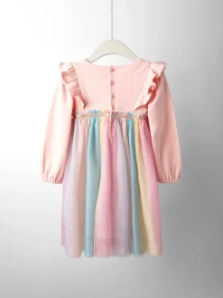 JoJo Maman Bébé Purple Unicorn Appliqué Tulle Party Dress